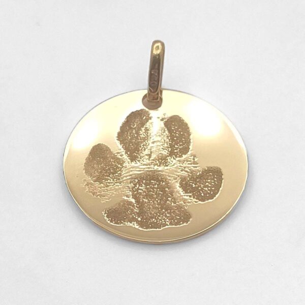La médaille gravée  de l'empreinte de votre chat