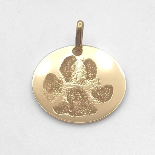 Pendentif or 18cts empreinte chien