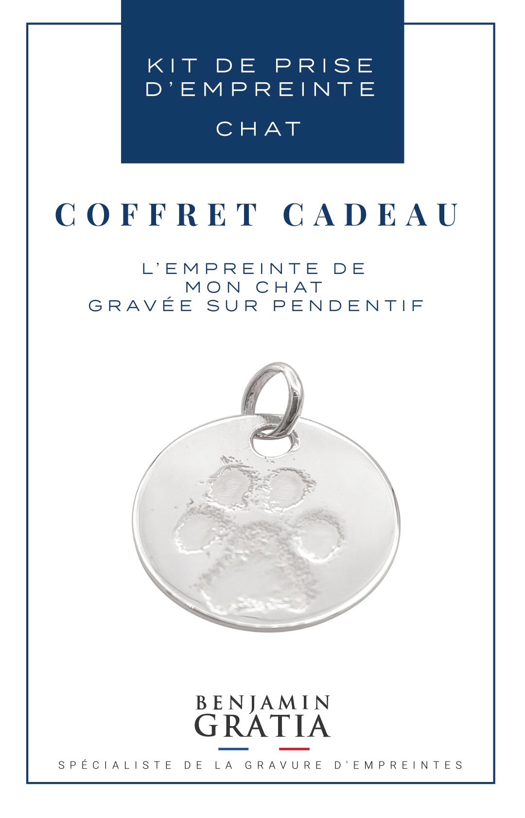 l'empreinte de votre chat gravée sur pendentif - BenjaminGRATIA