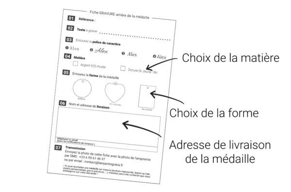 La médaille gravée  de l'empreinte de votre chat – Image 7