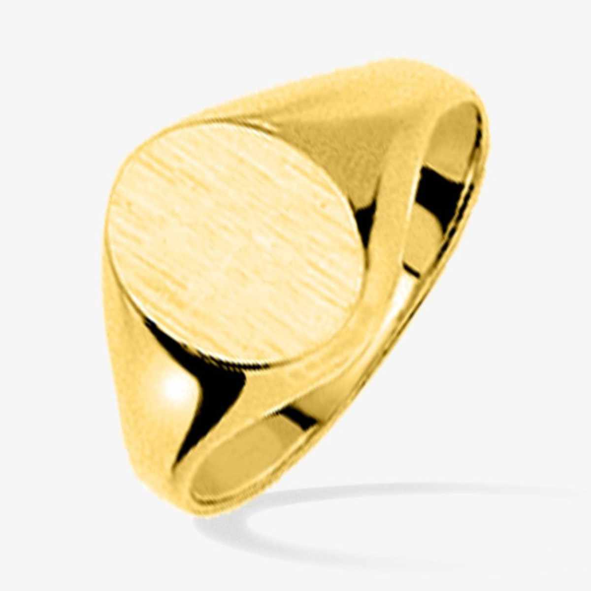 Chevalière Or jaune 18k - Plateau Ovale 9 x 7 mm – Image 2