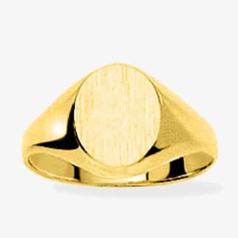 Chevalière Or jaune 18k - Plateau Ovale 9 x 7 mm